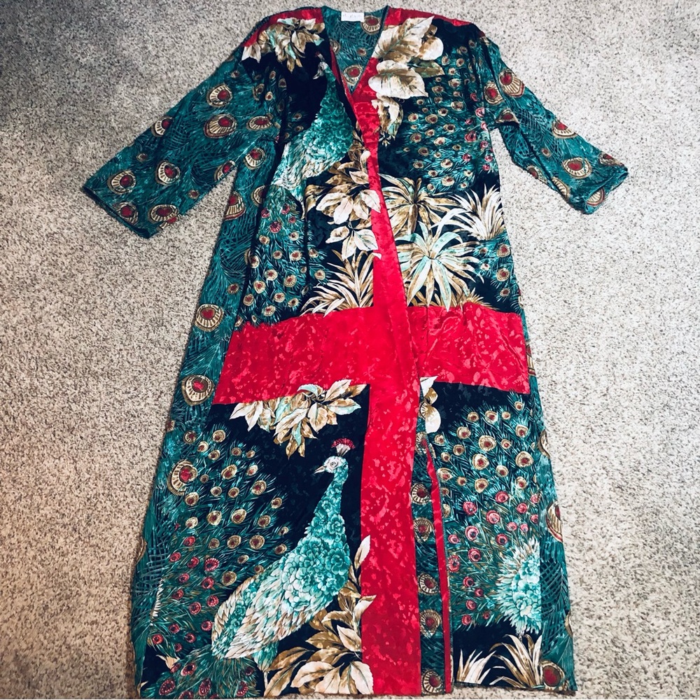 Vintage Mary McFadden Peacock Robe